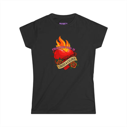 Fiery Heart Women&#039;s Softstyle Tee - Celebrate Love & Passion