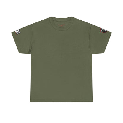 Bold Graphic Unisex Tee with Cross & Caliber Design, Casual Streetwear, Gift for Him or Her, Vintage Inspired T-Shirt,
