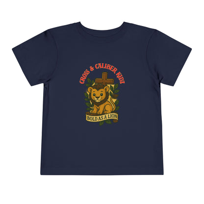 Bold as a Lion Toddler Tee - Cute Christian Graphic Shirt for Kids