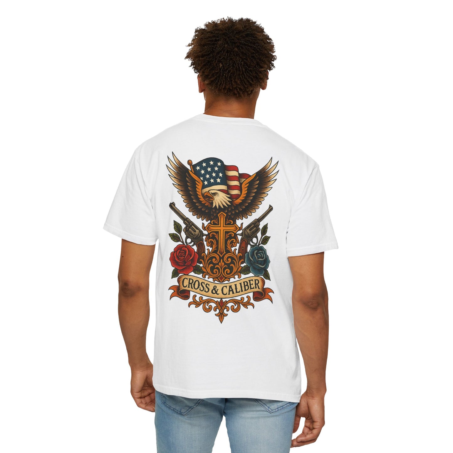 Cross & Caliber Tattoo Edition Unisex T-Shirt - Vintage Style Graphic Tee