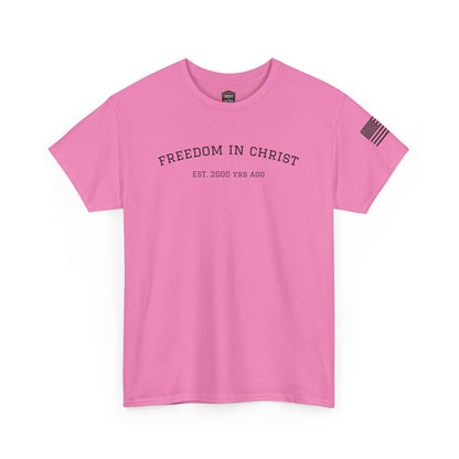 Freedom in Christ Unisex Heavy Cotton Tee - Faith-Based Graphic T-Shirt