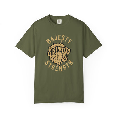 Strength & Majesty T-Shirt, Unisex Graphic Tee, Animal Lover Gift, Strength Inspirational Shirt, Casual Wear, Gift for Him/Her