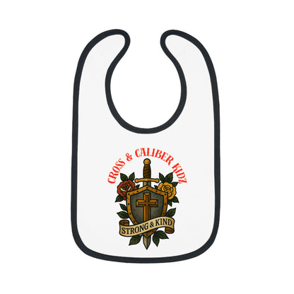 Strong & Kind Baby Bib – Contrast Trim Jersey Design for Toddlers