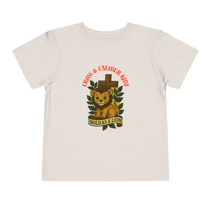 Bold as a Lion Toddler Tee - Cute Christian Graphic Shirt for Kids