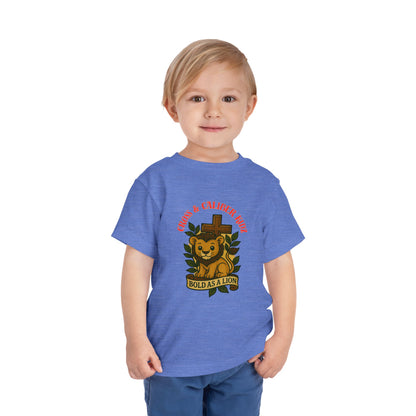 Bold as a Lion Toddler Tee - Cute Christian Graphic Shirt for Kids