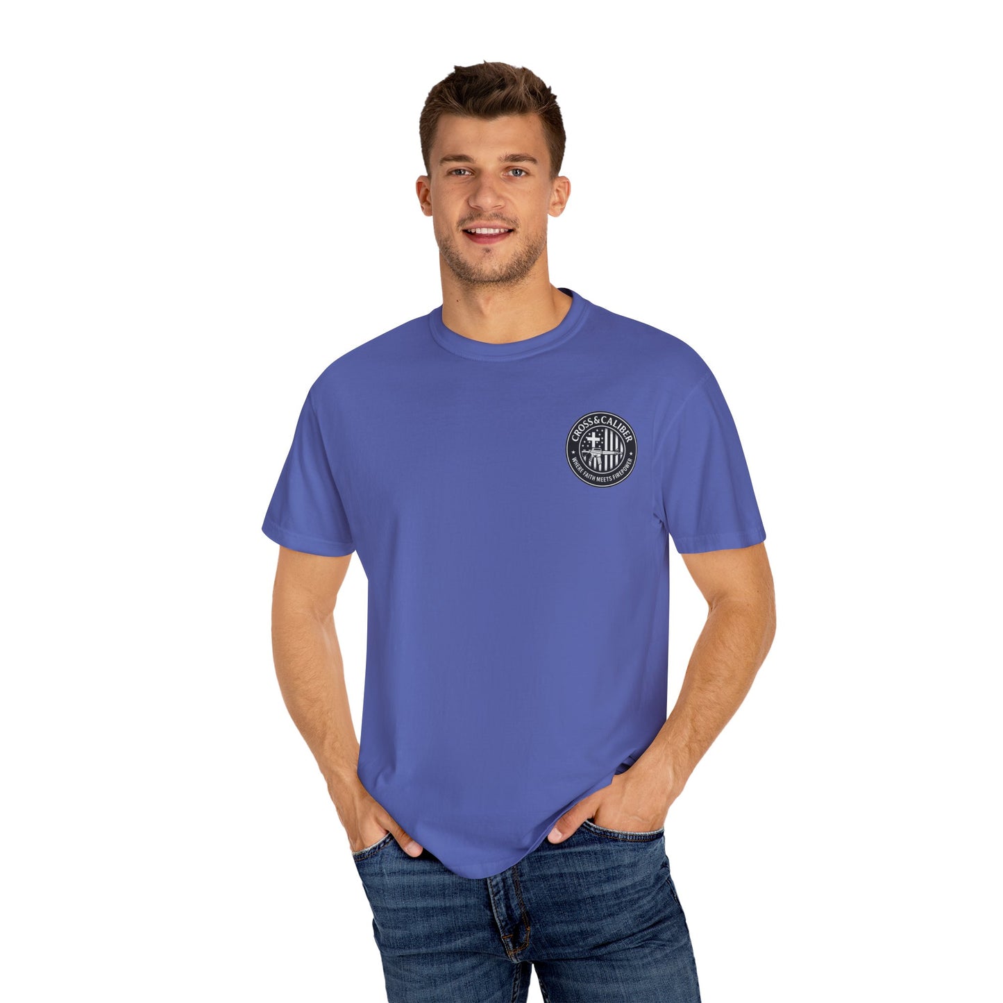 Faith-Focused Unisex Garment-Dyed T-shirt - Cross & Caliber Design