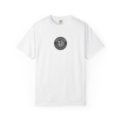 Motorcycle Enthusiast T-Shirt - Cross & Caliber Design with Inspirational Quote