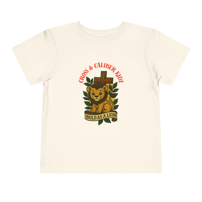 Bold as a Lion Toddler Tee - Cute Christian Graphic Shirt for Kids