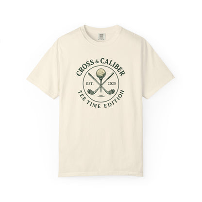 Golf-Themed Garment-Dyed T-Shirt, Tee Time Style Tee, Perfect Gift for Golf Lovers, Casual Wear, Unisex Golf Apparel