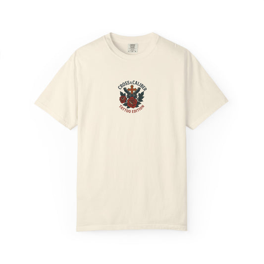 Cross & Caliber Tattoo Edition Unisex T-Shirt - Vintage Style Graphic Tee