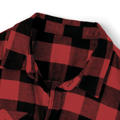 Unisex Flannel Shirt with Cross & Caliber Design - Casual Comfort for Adventurers