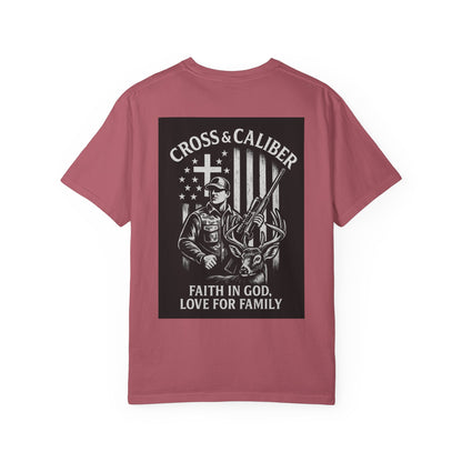 Faith-Focused Unisex Garment-Dyed T-shirt - Cross & Caliber Design