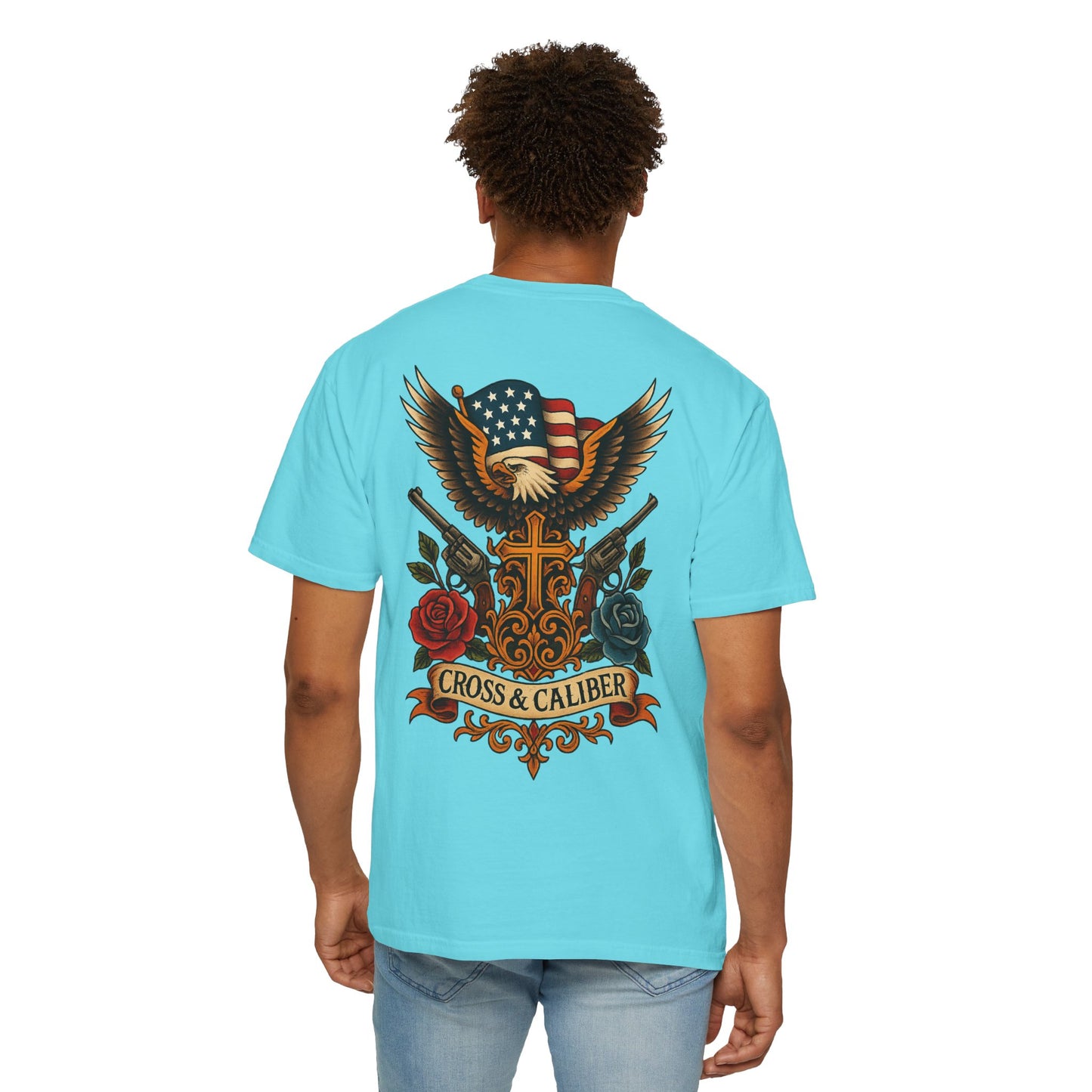 Cross & Caliber Tattoo Edition Unisex T-Shirt - Vintage Style Graphic Tee