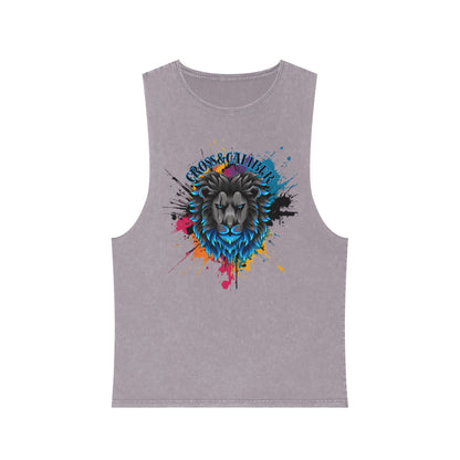 Vibrant Lion Graphic Tank Top, Unisex Summer Wear, Festival Fashion, Beachwear, Graphic Apparel, Gift for Animal Lovers