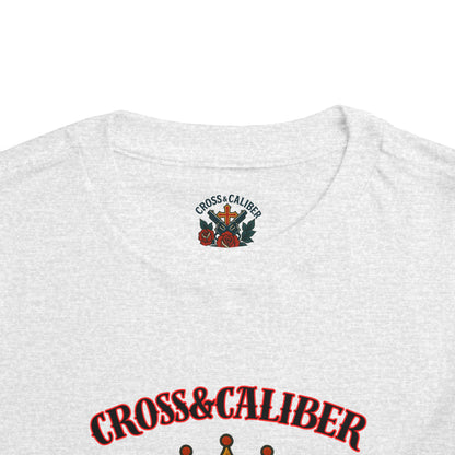 Cool Toddler T-Shirt: Cross & Caliber, Death Before Dishonor, Skull and Roses, Trendy Kids Tee, Unique Gift for Boys & Girls