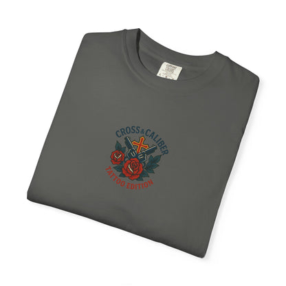 Cross & Caliber Tattoo Edition Unisex T-Shirt - Vintage Style Graphic Tee