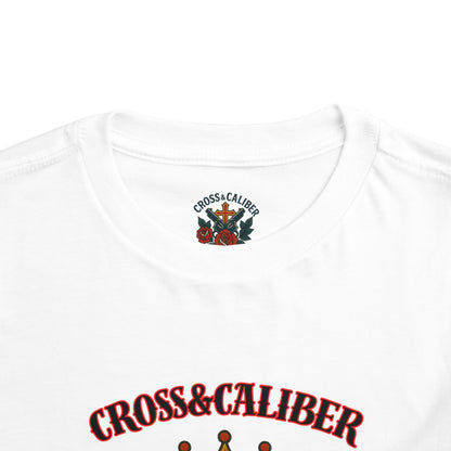 Cool Toddler T-Shirt: Cross & Caliber, Death Before Dishonor, Skull and Roses, Trendy Kids Tee, Unique Gift for Boys & Girls
