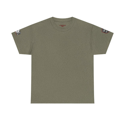 Bold Graphic Unisex Tee with Cross & Caliber Design, Casual Streetwear, Gift for Him or Her, Vintage Inspired T-Shirt,
