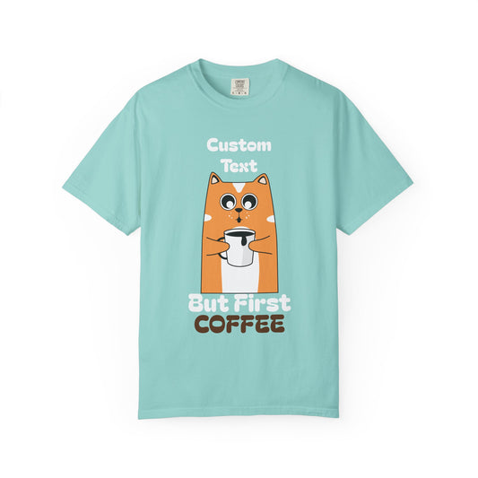 Coffee Lover T-Shirt - Unisex Garment-Dyed Tee, Fun Gift for Coffee Enthusiasts, Perfect for Birthdays, Casual Wear, Coffee Shop Visits