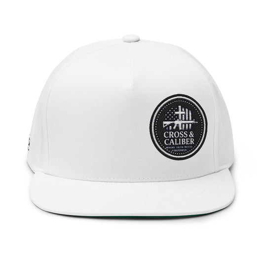 Cross & Caliber Embroidered Flat Bill Cap - Stylish Gear for Everyday Adventures