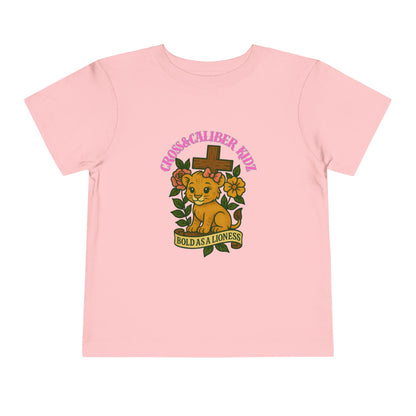 Toddler Short Sleeve Tee - Bold as a Lioness Design