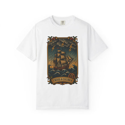 Nautical Tattoo T-Shirt - Cross & Caliber Design