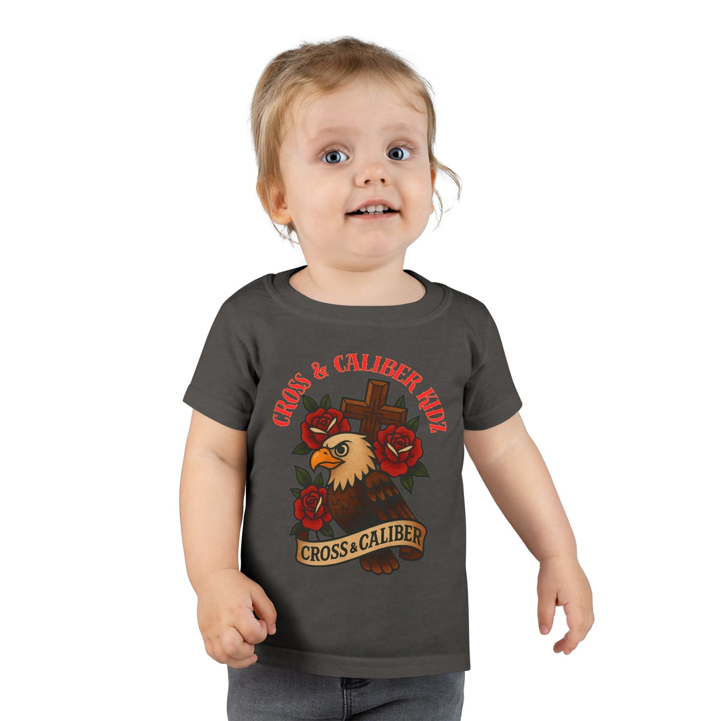 Bold Eagle & Roses Toddler T-Shirt - Faith-Inspired Design