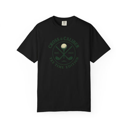 Golf-Themed Garment-Dyed T-Shirt, Tee Time Style Tee, Perfect Gift for Golf Lovers, Casual Wear, Unisex Golf Apparel