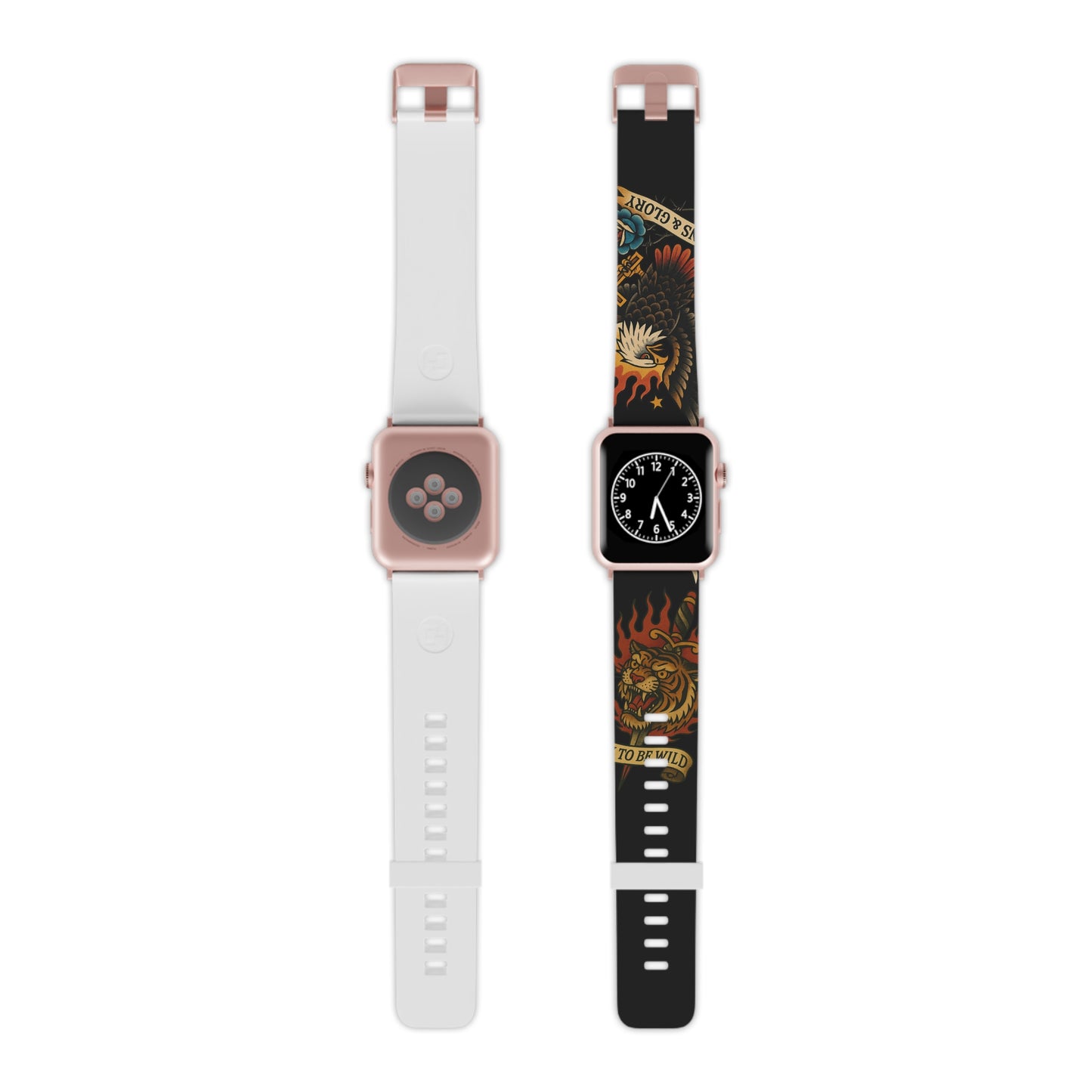 Bold Tattoo-Themed Apple Watch Band - 'Born to Be Wild' Design