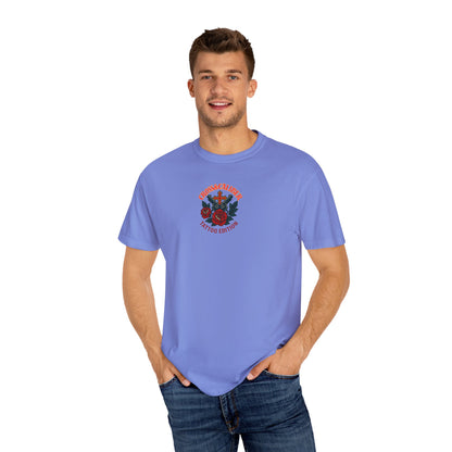 Unisex Garment-Dyed T-shirt with Skull & Roses Design - Perfect for Tattoo Lovers