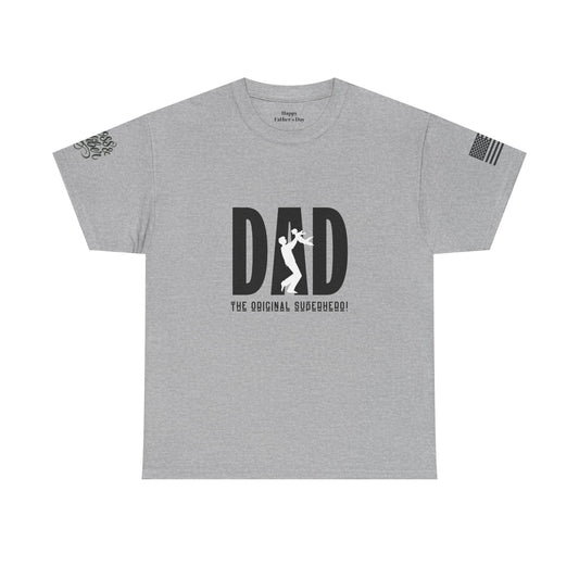 Dad Humor Unisex Heavy Cotton Tee - Funny Dad Shirt, Gift for Father's Day, Casual Comedy Tee, Patriotic Apparel, Birthday Gift