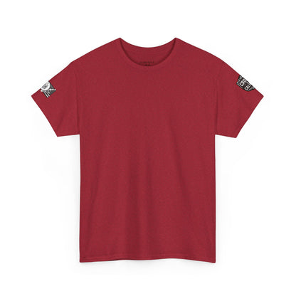 Bold Graphic Unisex Tee with Cross & Caliber Design, Casual Streetwear, Gift for Him or Her, Vintage Inspired T-Shirt,