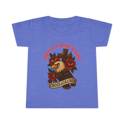 Bold Eagle & Roses Toddler T-Shirt - Faith-Inspired Design