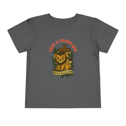 Bold as a Lion Toddler Tee - Cute Christian Graphic Shirt for Kids