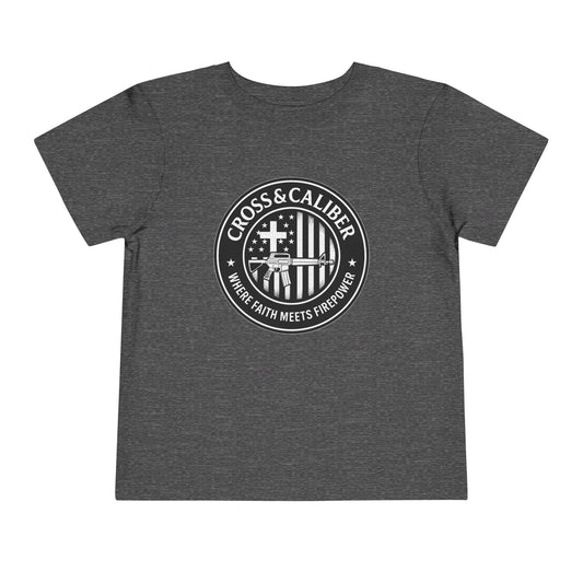 Boys' Faith & Flag Tee - Toddler Short Sleeve Shirt, Kids' Christian Apparel, Patriotic T-Shirt, Gift for Toddlers, Faith-Inspired Clothing