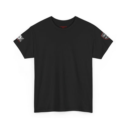 Bold Graphic Unisex Tee with Cross & Caliber Design, Casual Streetwear, Gift for Him or Her, Vintage Inspired T-Shirt,