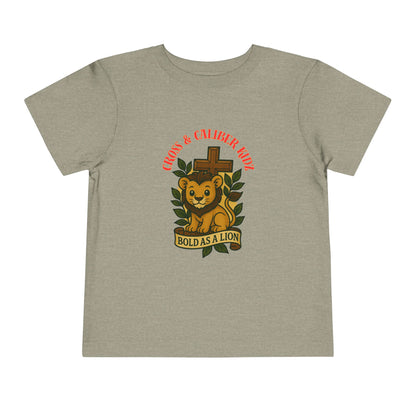 Bold as a Lion Toddler Tee - Cute Christian Graphic Shirt for Kids