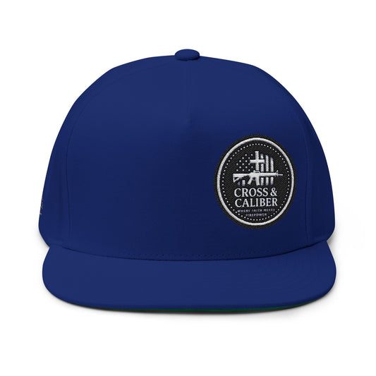 Cross & Caliber Embroidered Flat Bill Cap - Stylish Gear for Everyday Adventures
