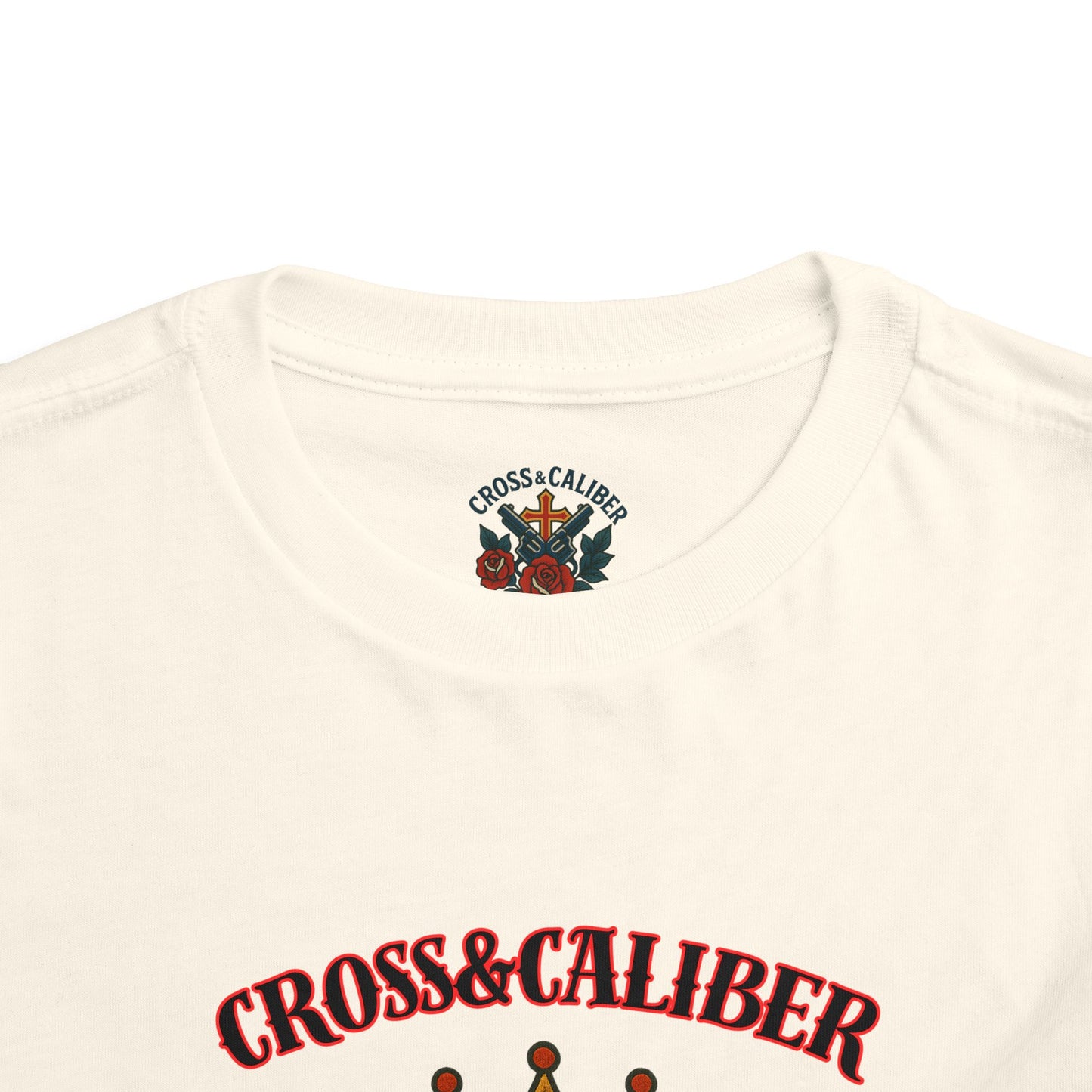 Cool Toddler T-Shirt: Cross & Caliber, Death Before Dishonor, Skull and Roses, Trendy Kids Tee, Unique Gift for Boys & Girls