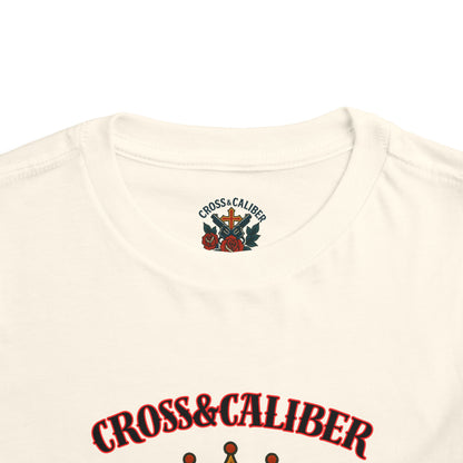 Cool Toddler T-Shirt: Cross & Caliber, Death Before Dishonor, Skull and Roses, Trendy Kids Tee, Unique Gift for Boys & Girls