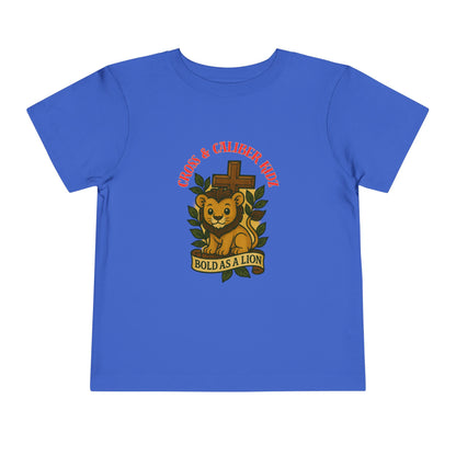 Bold as a Lion Toddler Tee - Cute Christian Graphic Shirt for Kids