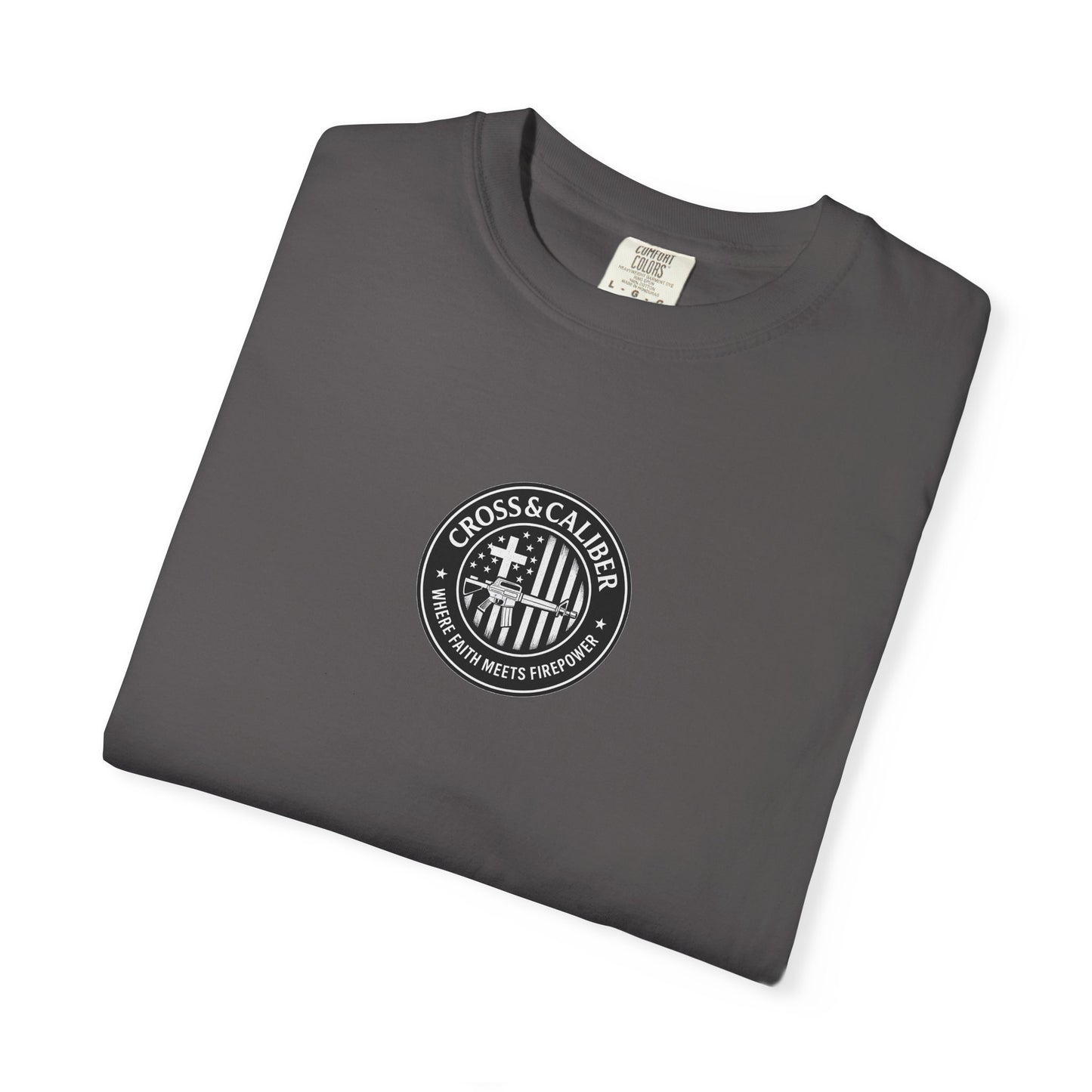 Motorcycle Enthusiast T-Shirt - Cross & Caliber Design with Inspirational Quote