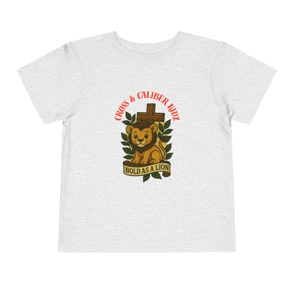 Bold as a Lion Toddler Tee - Cute Christian Graphic Shirt for Kids