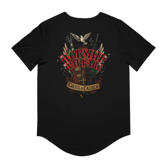 Men's Jersey Curved Hem Tee - Rocker Vibe, Perfect for Music Lovers, Casual Outings, Concerts, Gift for Him, Worship Style