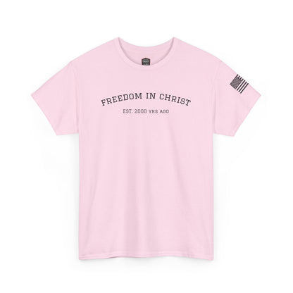 Freedom in Christ Unisex Heavy Cotton Tee - Faith-Based Graphic T-Shirt