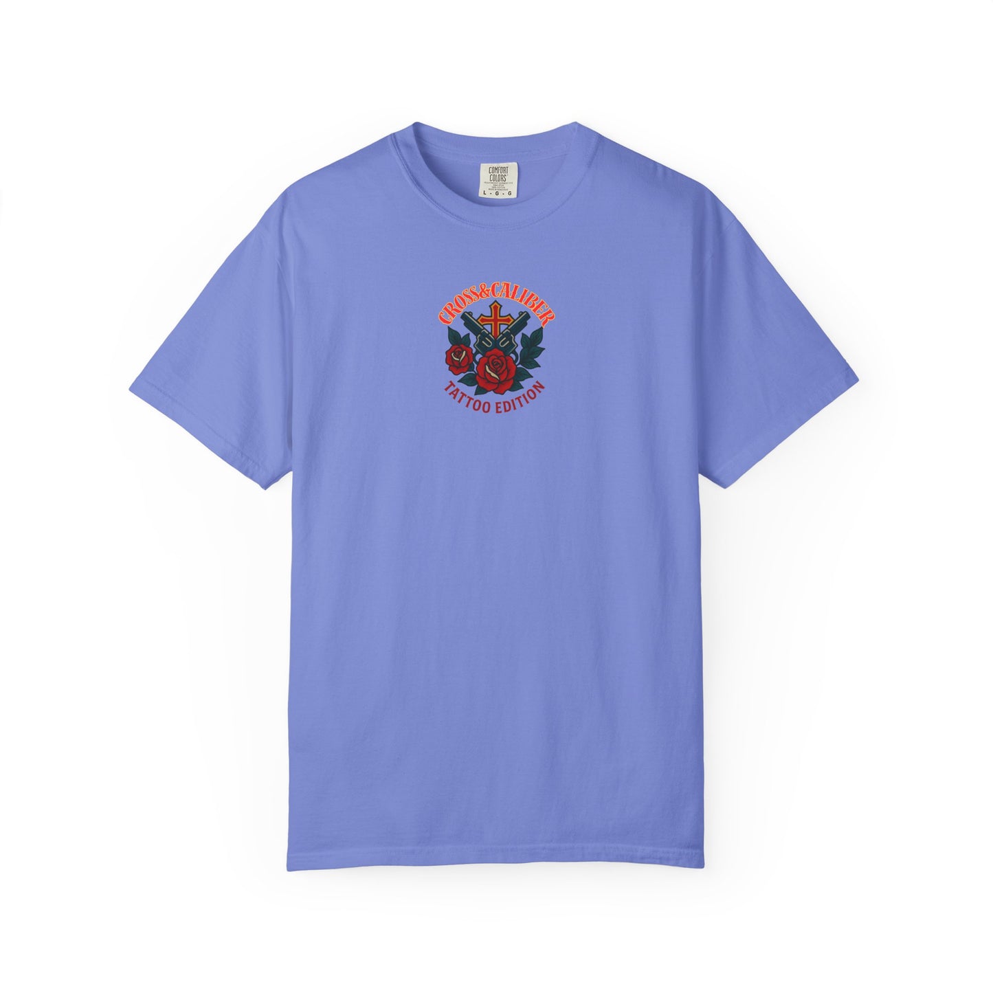 Unisex Garment-Dyed T-shirt with Skull & Roses Design - Perfect for Tattoo Lovers
