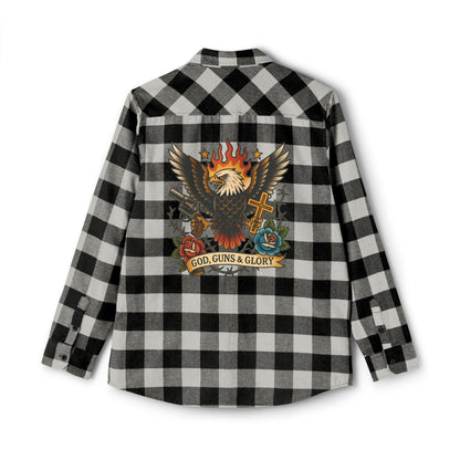 Unisex Flannel Shirt - God, Guns & Glory Design