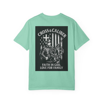 Faith-Focused Unisex Garment-Dyed T-shirt - Cross & Caliber Design