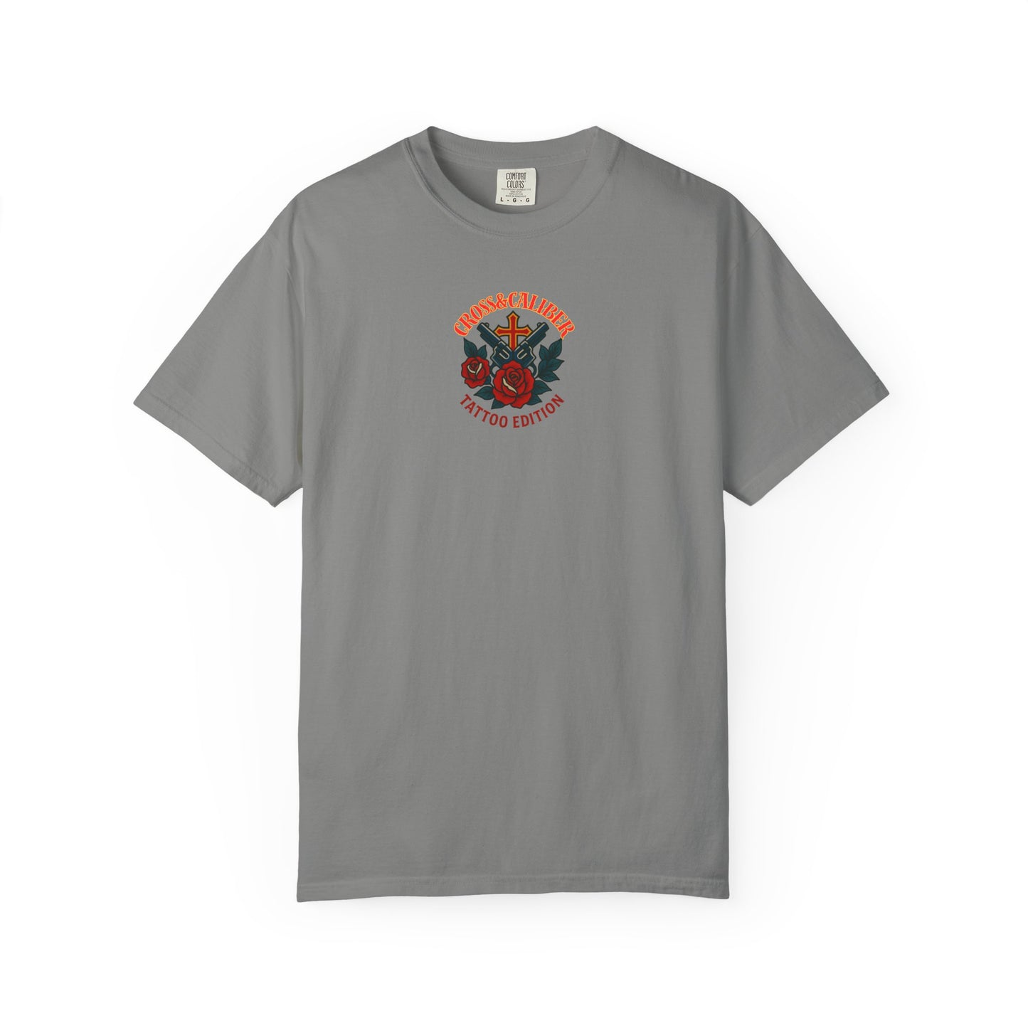 Unisex Garment-Dyed T-shirt with Skull & Roses Design - Perfect for Tattoo Lovers