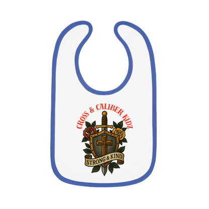 Strong & Kind Baby Bib – Contrast Trim Jersey Design for Toddlers